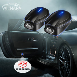WILNARA Car Door Dynamic  Scat Pack Logo for Any Dodge Car Wireless Paste Led Lights