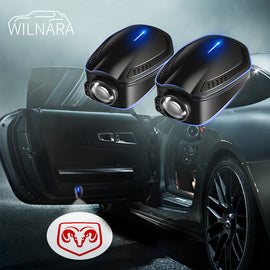 WILNARA Led Door Logo Projector Lights for Dodge Ram Series Paste Car Puddle Lights