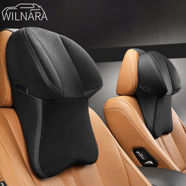 Wilnara 1Pcs Car Headrest Pillow Head Neck Rest Cushion for Adjust Sitting  Memory Black