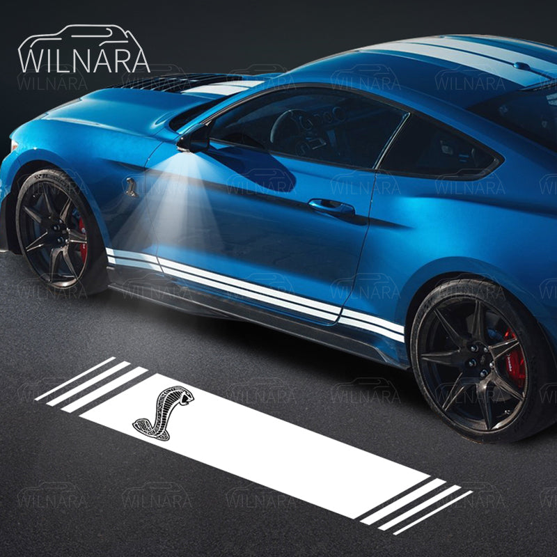 Wilnara 2PCS for 2013-2022 Ford Mustang Side Mirror Logo Lights Projectors Lamps