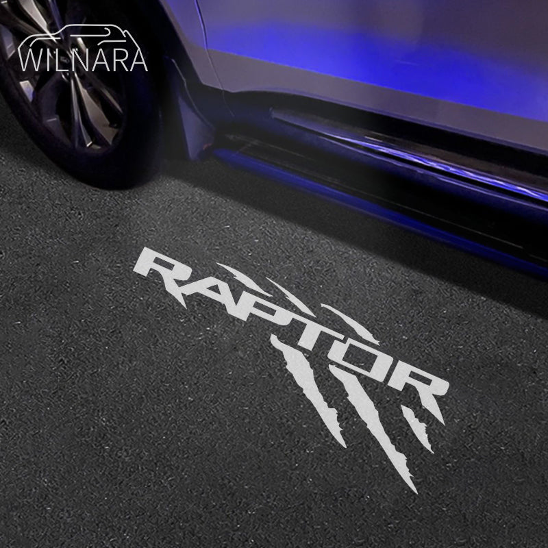 2PCS WILNARA HD Side Rear View Mirror Puddle Logo Led Shadow Ghost Lights Lamps Projector for Ford F150 Raptor