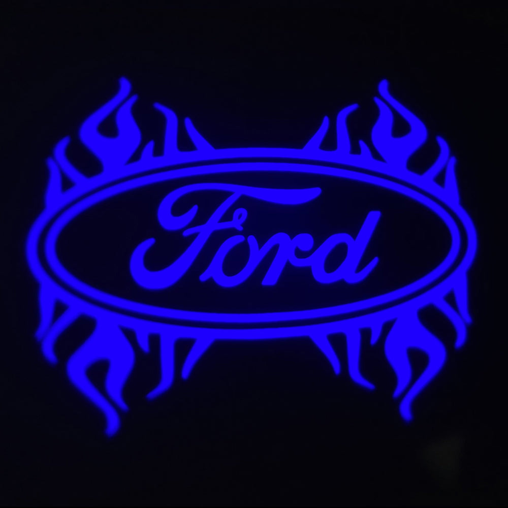 2PCS WILNARA HD Side Rear View Mirror Puddle Cool Red Fire Ford Logo Led Shadow Ghost Lights Lamps Projector for Ford