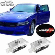 Load image into Gallery viewer, WILNARA Car Door Logo for Dodge Charger Car Door LED Logo Courtesy Step Lamp Projector Ghost Shadow Puddle Light for Dodge SRT R/T SXT GT