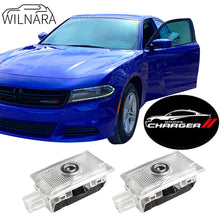 Load image into Gallery viewer, WILNARA Car Door Dodge AVENGER Logo for Dodge Charger Car Door LED Logo Courtesy Step Lamp Projector Ghost Shadow Puddle Light for Dodge SRT R/T SXT GT