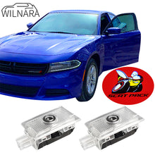 Load image into Gallery viewer, WILNARA Scat Pack Logo for Dodge Charger Car Door LED Logo Courtesy Step Lamp Projector Ghost Shadow Puddle Light for Dodge SRT R/T SXT GT