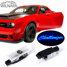 Load image into Gallery viewer, WILNARA Car Door Logo for Dodge Challenger Car Door LED Logo Courtesy Step Lamp Projector Ghost Shadow Puddle Light for Dodge SRT R/T SXT GT