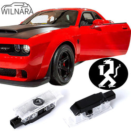 WILNARA Car Door Logo for Dodge Challenger Projector Ghost Shadow Courtesy Light Welcome Light for Dodge Challenger Scat Pack RT SRT SXT GT SE