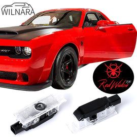 WILNARA Car Door Spider Logo for Dodge Challenger Projector Ghost Shadow Courtesy Light Welcome Light for Dodge Challenger Scat Pack RT SRT SXT GT SE